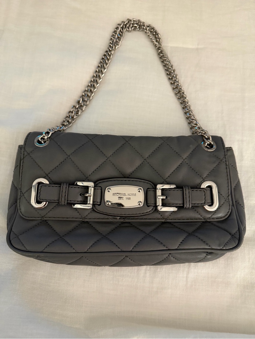 Michael Kors Quilted Shoulder Bag in Charcoal